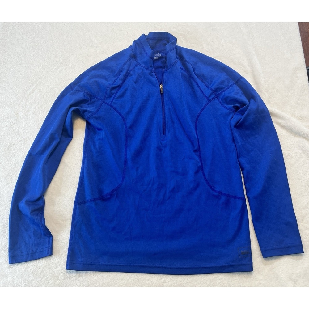 REI Royal Blue QUARTER ZIP Pop Over SHIRT- Men's Size‎ MEDIUM-RUNNING HIKING